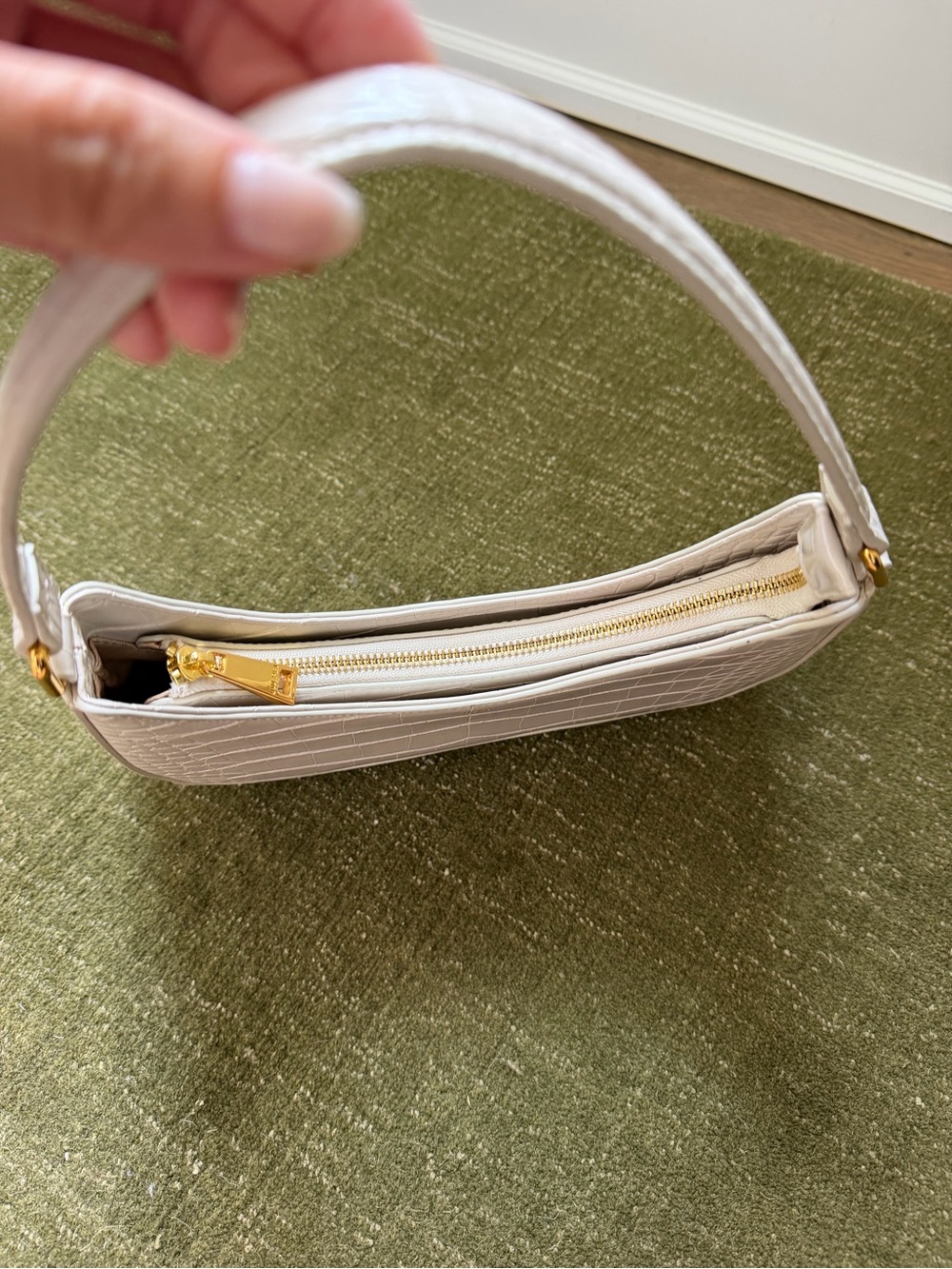 JW PEI Ruby Shoulder Bag - Cream White Croc - Picture 5 of 6